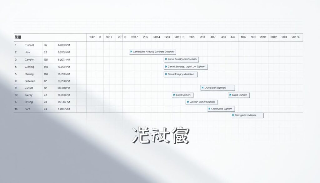 設計專案時程規劃甘特圖