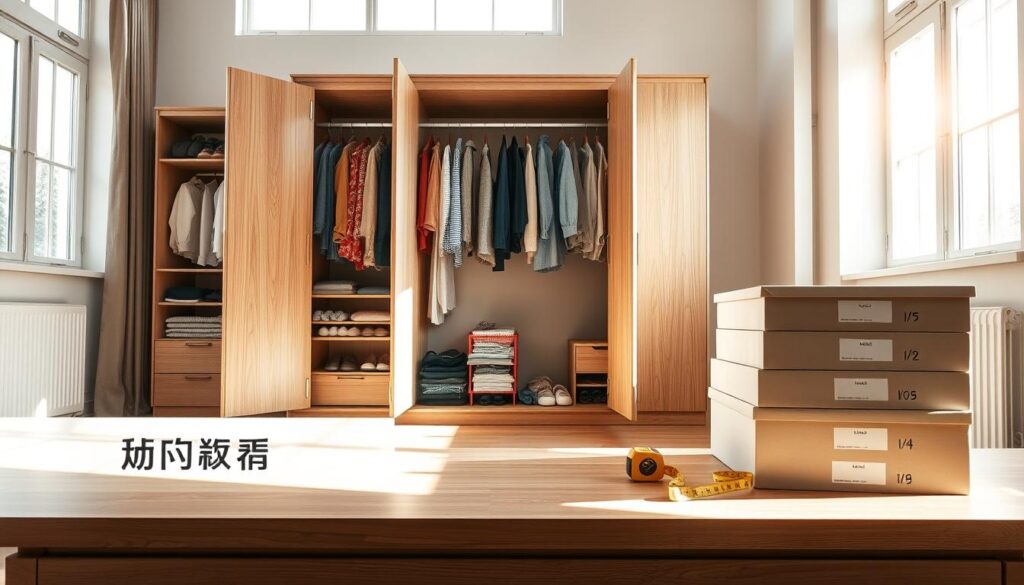 衣櫃大小的整理準備